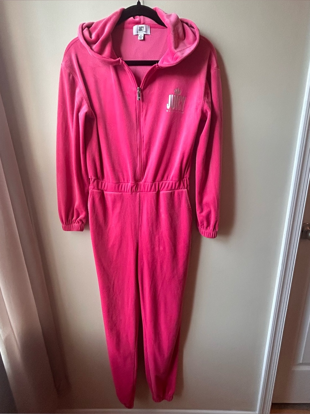 Juicy Couture - Hot Pink Velour Hooded Jumpsuit